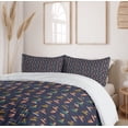 thumbnail image 6 of Ambesonne Surfboard Duvet Cover Sets, Doodle Surfer People Art, 2-Queen, Dark Indigo and Multicolor, 6 of 7