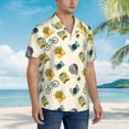 thumbnail image 3 of Sikiie Travel Elements Print Men's Hawaiian Shirt, Summer Beach Button Pocket Short Sleeve T-Shirt,3X-Large, 3 of 7
