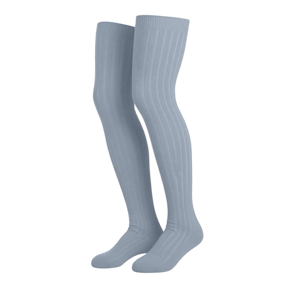 MOJOGO Women's Casual Thigh High Socks Ribbed Cotton Socks Breathable Sock for Spring Summer Free Size