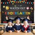 thumbnail image 3 of Kindergarten Welcome Back to School Backdrop Watch Out Here I Come Preschool First Day of School Background Welcome Back Party Decorations Banner Photo Booth Props, 3 of 5