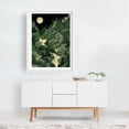 thumbnail image 2 of Japanese Wall Art Maximalist Moon Print japandi Art Wabi Sabi Painting Sage Green dopamine decor poster - Japan Painting Forest Moon Nature Night Sky Woodland White Framed Wall Art Print 5 x 7 inches, 2 of 3