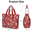 thumbnail image 3 of Tote Bag for Women - Red Christmas Snowflake Pattern Shoulder Bag - Large Utility Work Duffle Bag with Zipper Handbag for Travel, Work, Sprots, 3 of 5