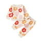 thumbnail image 1 of Gibobby Conjunto de pants para niño BebéFlor de manga larga Estampado floral Sudadera Blusa Tops Pantalón lindo Pantalones Ropa de dormir Conjunto Ropa 2PCS(Beige,18-24 Meses), 1 of 5