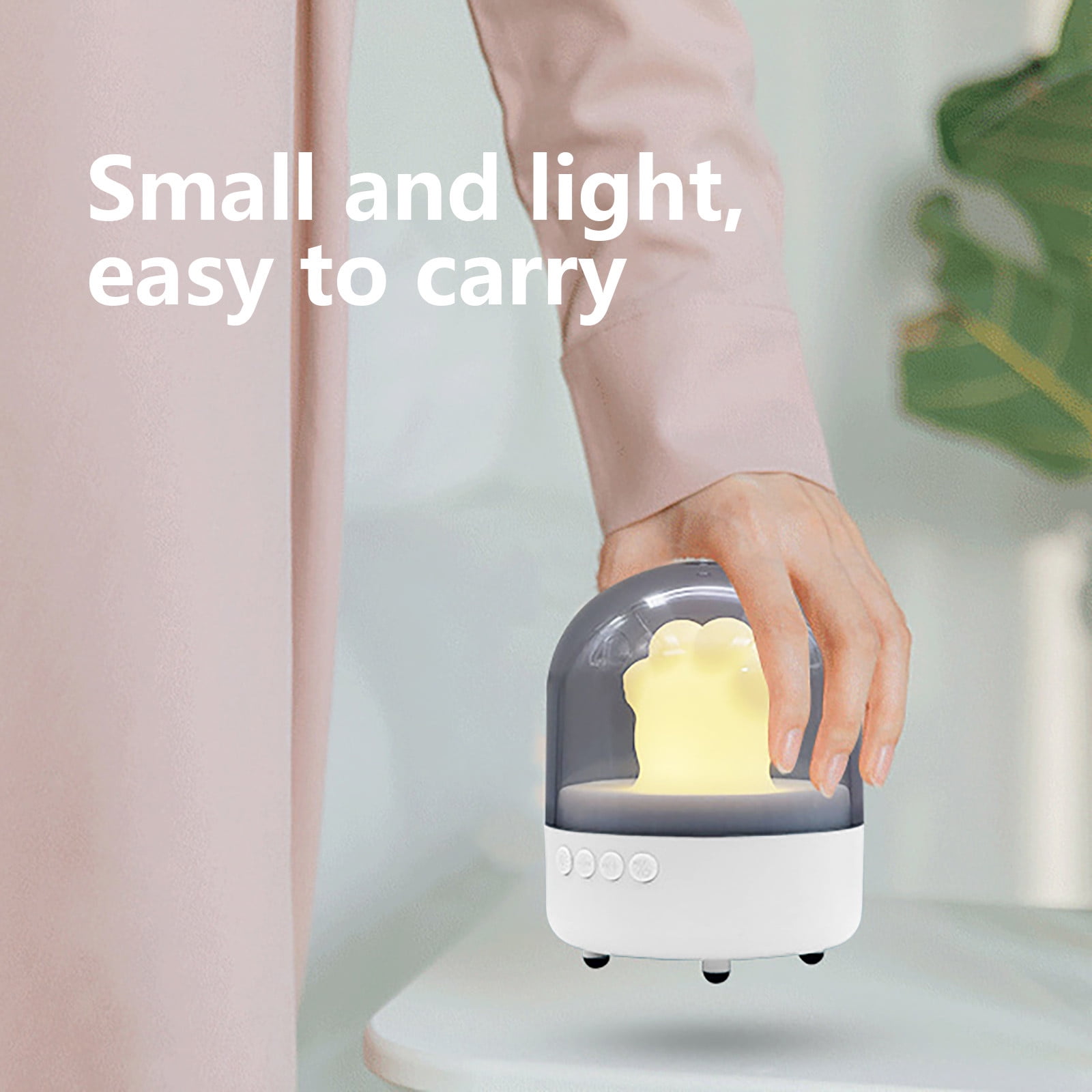 Wovilon Night Light Cat Paw Lamp, Bluetooth Audio Speaker Night Light, Night Smart Alarm Clock Portable Wireless Bedroom Bedside Reading Lamp, Music Sleep Lamp Support Speakerphone