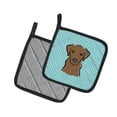 thumbnail image 2 of Carolines Treasures BB1172PTHD Checkerboard Blue Chocolate Labrador Pair of Pot Holders , 7.5HX7.5W, multicolor, 2 of 3