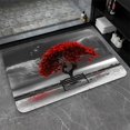 Diatomaceous Earth Bath Mat,Red Tree With Leaves NonSlip Volume Super