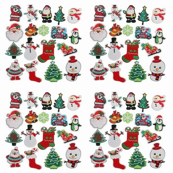 Christmas Patches Sew on Iron on Embroidered 112PCS Xmas Tree Santa Cute Appliques for DIY Crafts Clothes Decorations