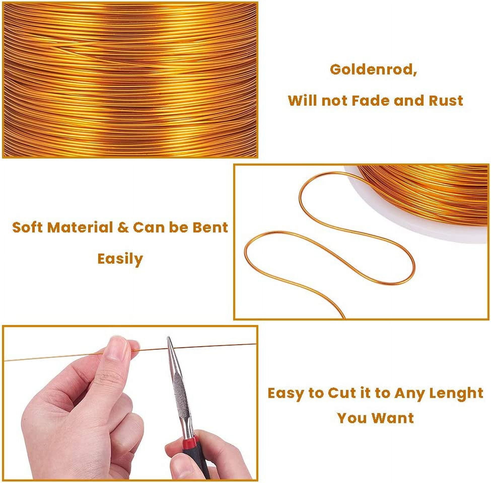 20 Gauge 770FT Aluminum Wire Anodized Jewelry Craft Making Beading Floral Colored Aluminum Craft Wire - Gold