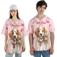 thumbnail image 4 of Happy Valentine's Day Brittany Spaniel holding flowers All Over Print 3D Baseball Shirt Brittany Dog Lover Gifts Idea Softball Sport - 3005, 4 of 6