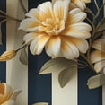 thumbnail image 4 of Designart "Striped Floral Pattern With Nautical Charm I" Striped Blackout Curtain Panels, 4 of 4
