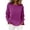 Purple, variant on Women's Mesh Long Sleeve Tops Boat Neck See Through Lightweight Crochet Knit Sweater Style