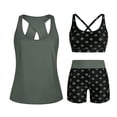 thumbnail image 3 of AHTJRT Women's 3 Piece Tankini Sets Swim Tank Top with Bra and Slimming High Waist Boy Shorts with Pockets 2026 Fashion Summer Beachwear Swimsuit Army Green M, 3 of 7