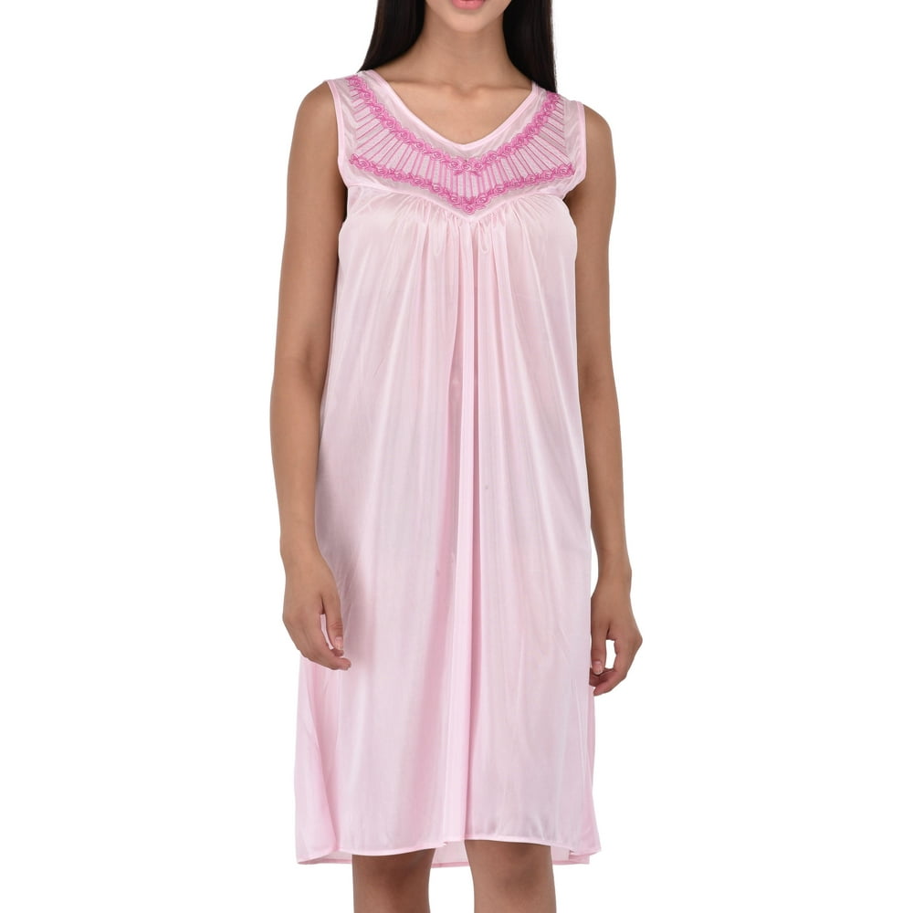 EZI - EZI Women's Satin Silk 2 Piece Nightgown Set - Walmart.com ...