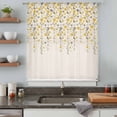 thumbnail image 5 of Weeping Flowers Sheer Curtains 54 Inches Long, Yellow Grey Spring Floral Rustic Burlap Light Filering Curtains, Breathable Simi Curtain Privacy Drapes for Kitchen Bathroom Small Window Treatment, 5 of 9