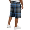 thumbnail image 5 of HKYNLAG Men's Plaid Shorts Knee Length Casual Elastic Waist Drawstring Bermuda Shorts for Lounge Summer Beach Shorts Royal Blue XL, 5 of 5