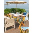 thumbnail image 5 of Outdoor Tablecloth with Umbrella Hole for Patio/Picnic/Party/Camping, Summer Sunflowers Waterproof Table Cloth Rectangle Table Cover Washable, Rustic Floral Fence Butterflies Blue Sky (52"x 70"), 5 of 9