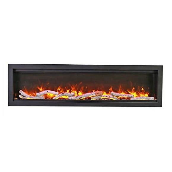Amantii Symmetry Bespoke - 50" Indoor / Outdoor Electric Built In Fireplace featuring, WiFi Compatibilty & Bluetooth Connectivity, MultiFunction Remote, and a Selection of Media Options
