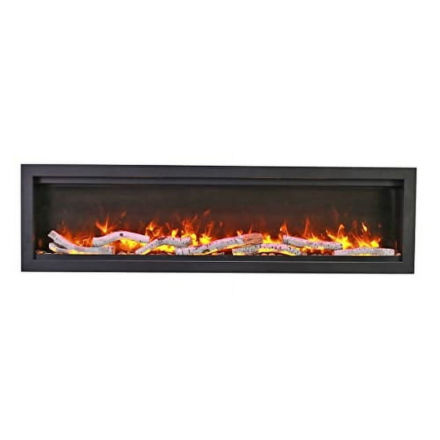 Amantii Symmetry Bespoke - 50" Indoor / Outdoor Electric Built In Fireplace featuring, WiFi Compatibilty & Bluetooth Connectivity, MultiFunction Remote, and a Selection of Media Options