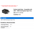 thumbnail image 2 of Parking Light Relay - Compatible with 2001 - 2003 Ford Explorer Sport Trac 2002, 2 of 2