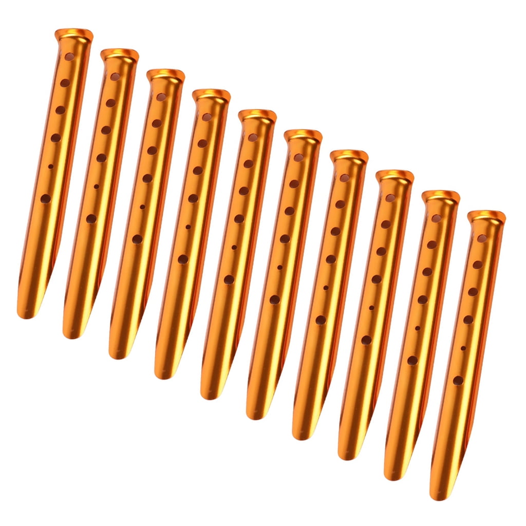 10lots Wind Resistant Stakes Portables Tent Pegs Multifunctional Beach Tent Pegs for Camping Travel and Hiking Adventure