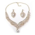 thumbnail image 3 of Crystal Jewelry Set Rhinestone Choker Necklace Teardrop Jewelry Suit for Women, 3 of 3