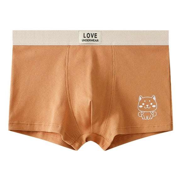Dxzfnsa Men's Boxers Underwear, Moisture-wicking Cotton Boxers, Tagless Design with ComfortFlex Waistband Boxer Briefs for Men,Orange-M