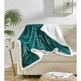 thumbnail image 2 of Plazatex Corduroy Faux Sherpa Reverse Throw Blanket - 50x60", Teal, 2 of 4