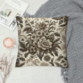 thumbnail image 2 of COMIO Brown and White Flowers Pillow Covers Vintage Brown Flowers Throw Pillowcase Decorative Morden Floral Outdoor Cushion Cover for Patio Sofa Bedroom Indoor Outdoor Party, 2 of 5