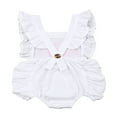 thumbnail image 2 of Newborn Baby Girl First Birthday Outfit Ruffle One Print Backless Jumpsuit Bodysuit, 2 of 4
