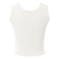 thumbnail image 5 of Wang6 Women Cropped Ribbed Tank Tops with Built in Bra Summer Sleeveless Cami Tops Trendy Loose Workout T Shirts Undershirts White One Size, 5 of 5