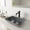 Matte Black, variant on VIGO Glass Rectangular Vessel Bathroom Sink in Titanium Gray with Lexington Faucet and Pop-Up Drain in Matte Black
