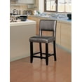 thumbnail image 2 of Linon Vega Full Back Wood Counter Stool, 24" Seat Height, Black Finish with Pewter Fabric, 2 of 10