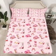 thumbnail image 2 of Manfei Girls Western Cowgirl Twin Sheet Sets 3pcs,Dreamy Princess Twin Fitted Sheet Microfiber,Kawaii Bow Boots Hats Breathable Flat Sheet,Super Cozy Room Decor, 2 of 7