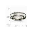 thumbnail image 6 of Two-Tone Titanium Ring Band Wedding Sterling Silver Ridged, 6 of 6