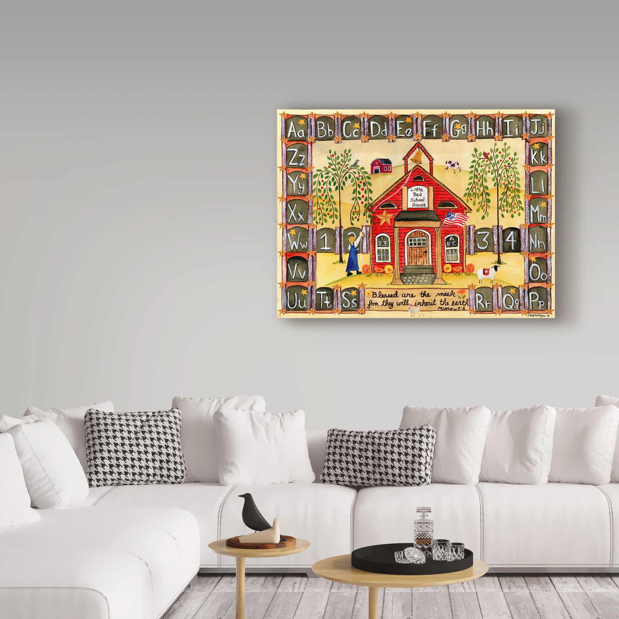 Trademark Fine Art 'Little Red School House' Canvas Art by Cheryl Bartley