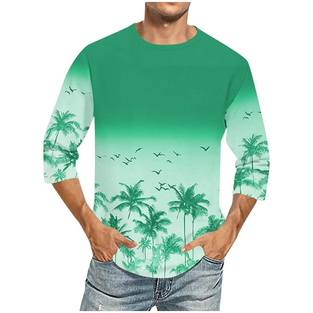 Tops para hombre, blusas y camisas de cuello redondo y manga corta para hombre, blusas casuales de moda con cuello redondo y manga corta, blusas para hombre, blusas de poliéster para hombre