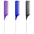 thumbnail image 1 of Peine de tejido Resaltando Dolor de colorante Pin de acero inoxidable Pin Combs Styling DIY Herramientas Accesorios Regalos Principiante Púrpura Azul Negro 3 Paquetes Jumpingount CE011621-08, 1 of 7