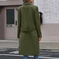 thumbnail image 5 of uublik Womens Trench Coat Army Green Notch Lapel Single-Breasted Business Casual Peacoat Trendy Clothes, 5 of 6