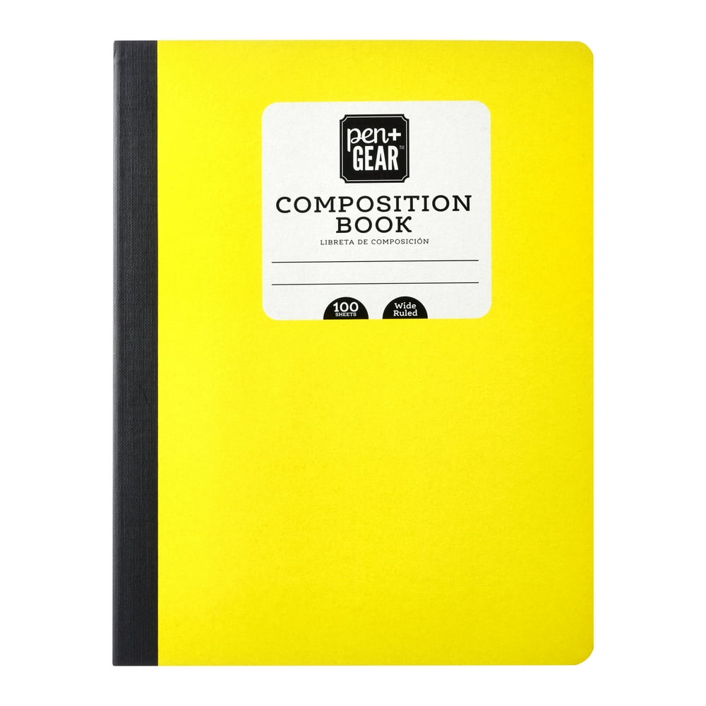 Pen + Gear Composition Book, Wide Ruled, 100 Sheets, Yellow Walmart