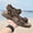 Khaki, variant on Men's Open-Toe Adjustable Leather Hiking Sandals, Casual Outdoor Summer Sport Shoes