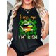 thumbnail image 1 of Camiseta De Manga Corta Para Mujer, Camisetas De Verano Para Pescar, Acampar, Uso Diario1pc Women's St. Patrick's Day T-Shirt - Casual Crew Neck Short Sleeve Top with "Kiss Me I'm Irish" PCamisetas, 1 of 6