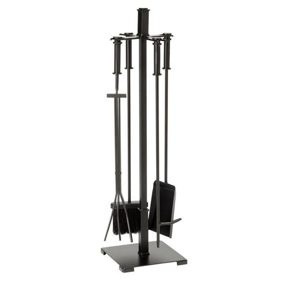Black Craftsman Fireset with Cylinder Handles - 5 Piece