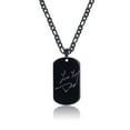 thumbnail image 3 of Men's Custom Necklace Black Personalized Fingerprint Customized Pendant Necklace Engraved with Any Name and Date Jewelry Gift for Father Son Boyfriend, 3 of 3