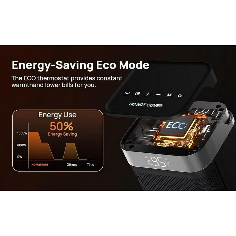 HOMAIRATE Small Space Heaters for Indoor with Thermostat, 70
