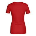 thumbnail image 6 of Women Short Sleeve V Neck Ribbed Knit Fitted Shirts, Basic Tees Tops 2026 Summer Casual T-Shirts Going Out Outfits, Summer Casual T-Shirts Going Out Outfits Red S, 6 of 7
