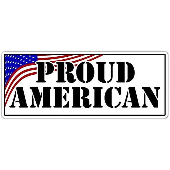 Proud American US Flag Vinyl Decal Bumper Sticker