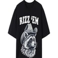 thumbnail image 2 of Lifestyle Graphic playera de manga corta estándar para hombre1pc Rizz Em with The Tism Funny Raccoon Meme Cotton T-Shirt, Unisex Hip Hop Graphic Print, Crew Neck, All-Season Casual Tee with Slight S, 2 of 6