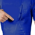 thumbnail image 4 of Moxiu Men's Big and Tall Tactical Tops Outdoor High Stretch Fitted Muscle Shirts Summer Short Sleeve Hiking Fishing T-Shirt Blue,XL, 4 of 8