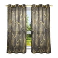 thumbnail image 6 of Yayeee Window Curtains Light Filtering 63"x42" Grommet Panel Pair Home Living Room Decor, Black Flower Pattern, 6 of 7