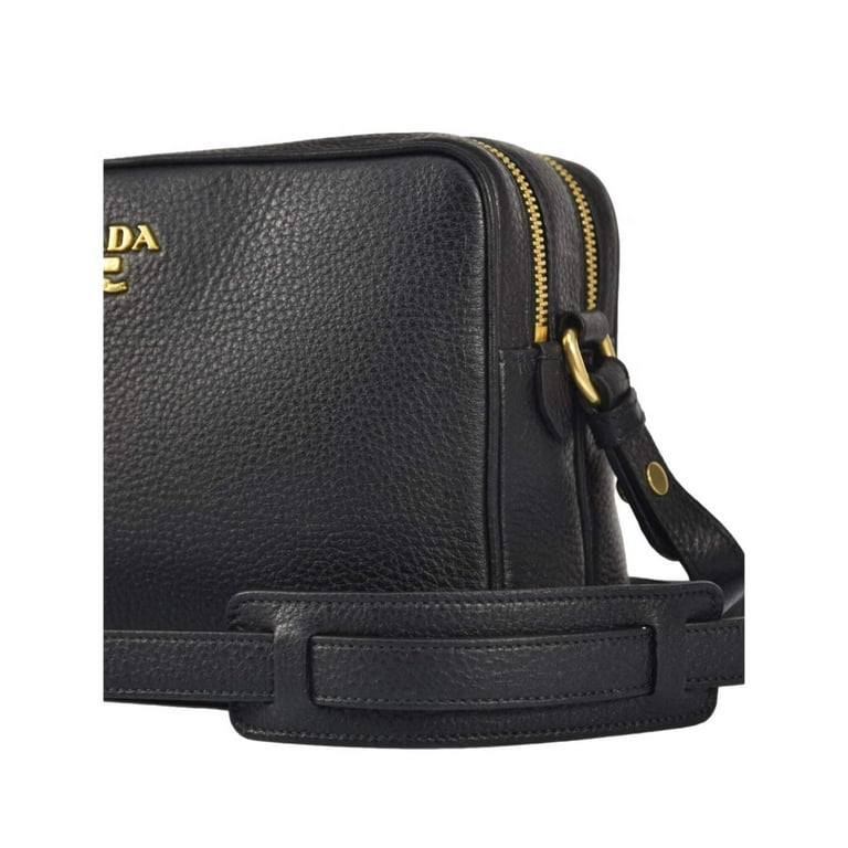 New Prada Black Vitello Phenix Leather Double Zip Cross Body New Prada Black Vitello Phenix Leather Double Zip Cross Body